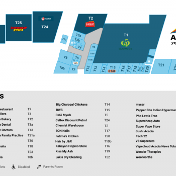 Plan of Acacia Marketplace Shopping Centre