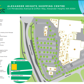 Plan of Alexander Heights Shopping Centre
