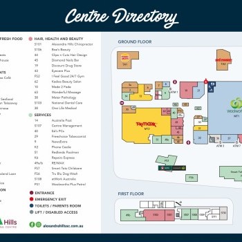 Plan of Alexandra Hills Shopping Centre