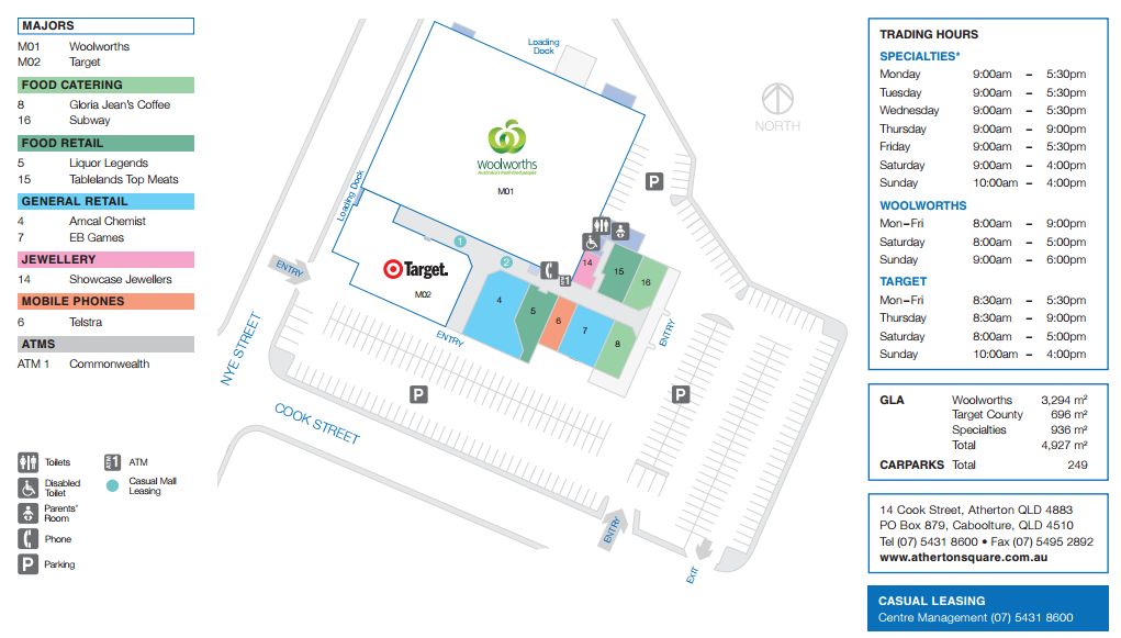 Atherton Square Atherton, Queensland store list (10), hours