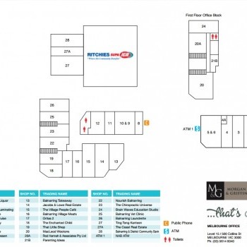 Plan of Balnarring Village Shopping Centre