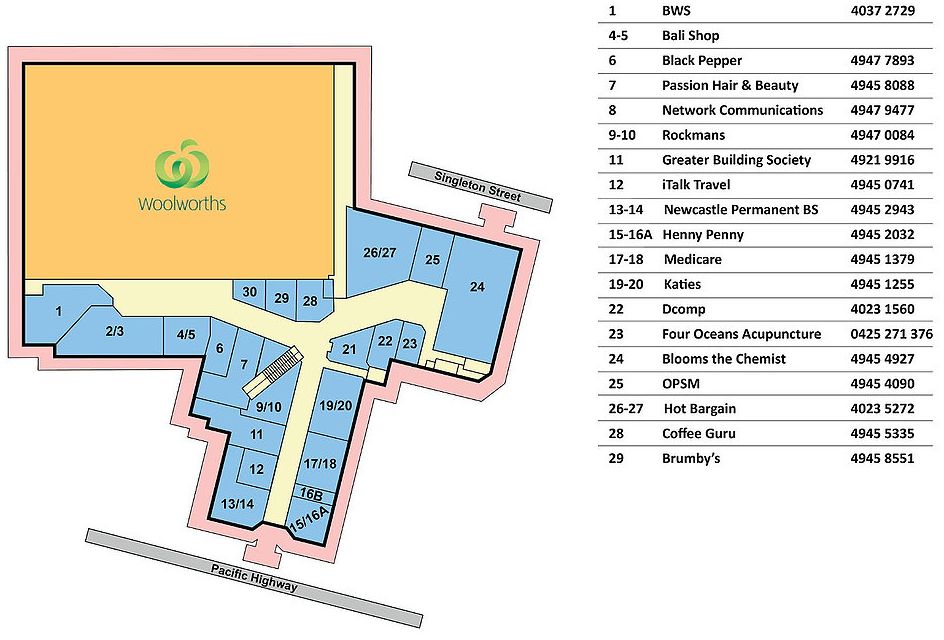 Belmont Central Shopping Centre Belmont, New South Wales store list