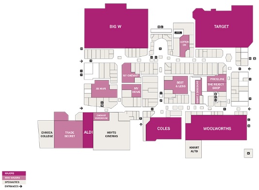 Broadmeadows Shopping Centre Map Factorie In Broadmeadows Shopping Centre - Broadmeadows, Victoria,  1099-1169 Pascoe Vale Rd | Australia Shoppings