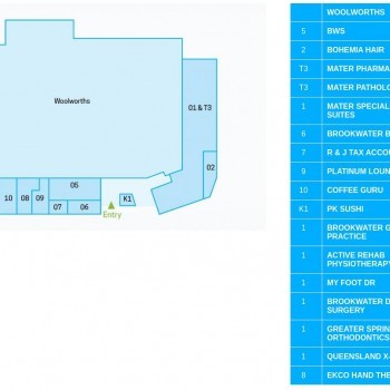 Plan of Brookwater Village Shopping Centre