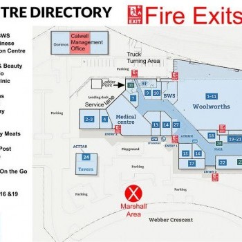 Plan of Calwell Shopping Centre