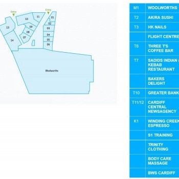 Plan of Cardiff Shopping Centre