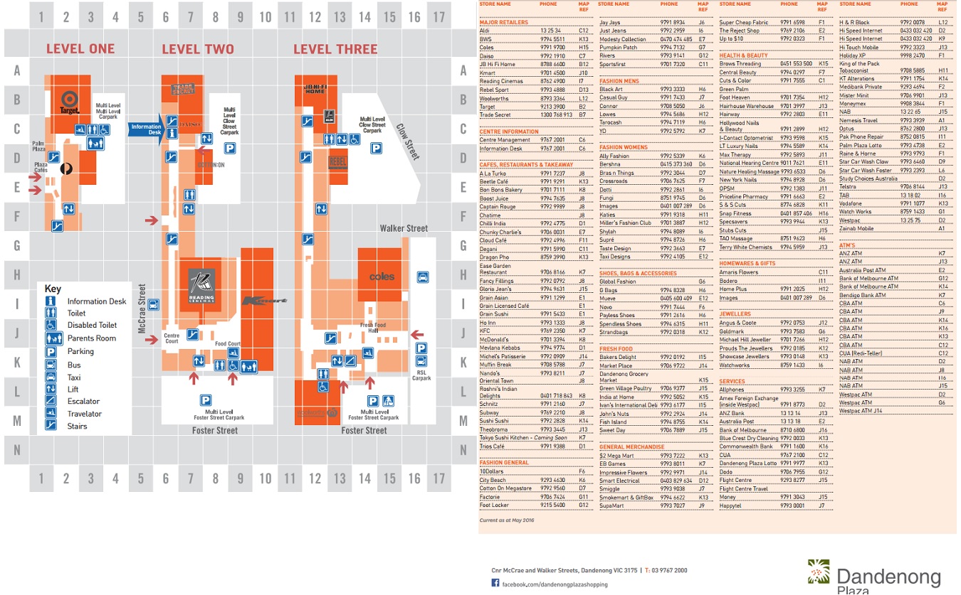 Dandenong Plaza Dandenong, Victoria store list (176), hours