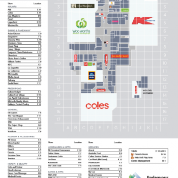 Plan of Endeavour Hills Shopping Centre