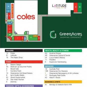 Plan of Greenacres Shopping Centre