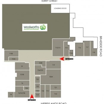 Plan of Greystanes Shopping Centre