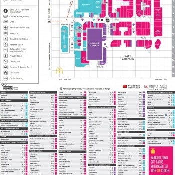 Plan of Harbour Town Gold Coast - Outlet Shopping