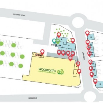 Plan of Harvest Lakes Shopping Centre