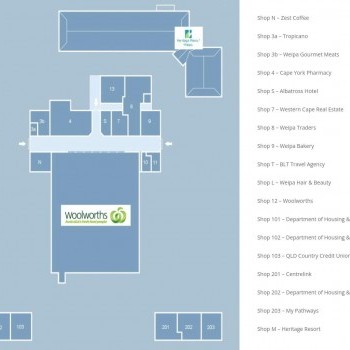 Plan of Heritage Shopping Centre