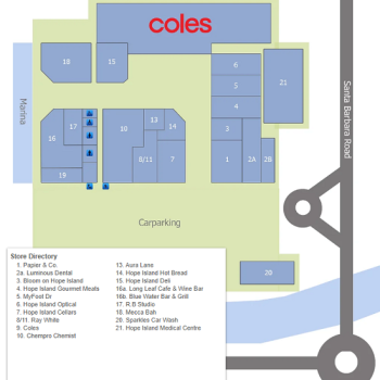 Plan of Hope Island Shopping Centre