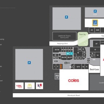 Plan of Lakelands Shopping Centre