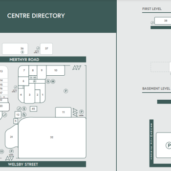 Plan of Merthyr Village Shopping Centre