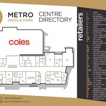 Plan of Metro Middle Park Shopping Centre