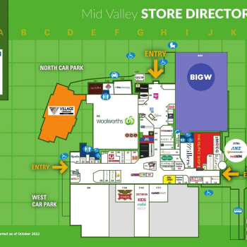 Plan of Midvalley Shopping Centre