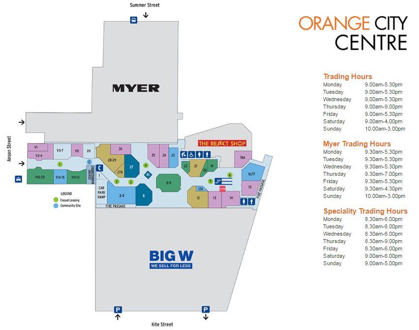 Orange City Centre Orange, New South Wales store list (33), hours, contacts Australia Orange City Centre Orange, New South Wales store list (33), hours, contacts Australia