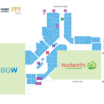 Plan of Taree Central Shopping Centre